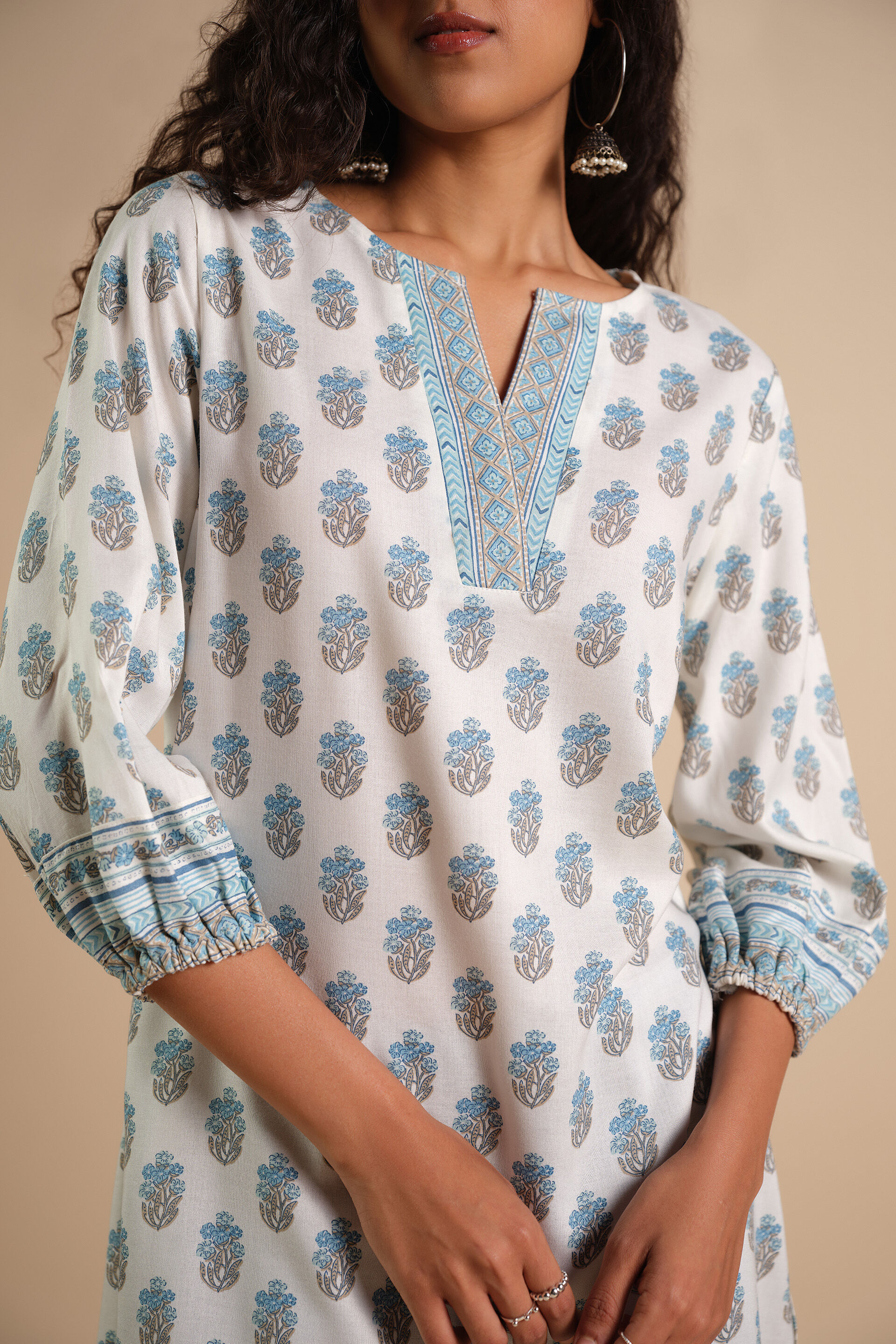 Blue Boond Tunic, White, image 3
